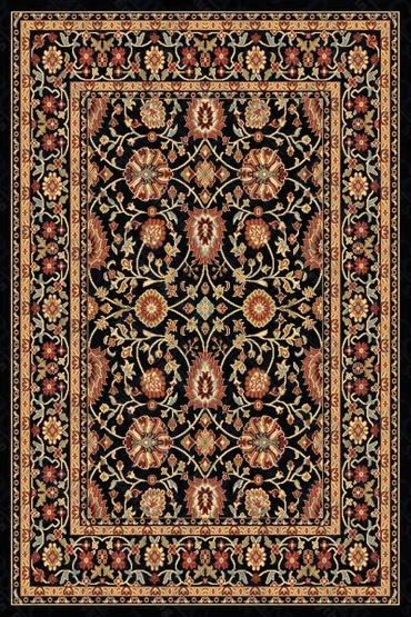 Polypropylene Kashan Black (5'3"x7'7")
